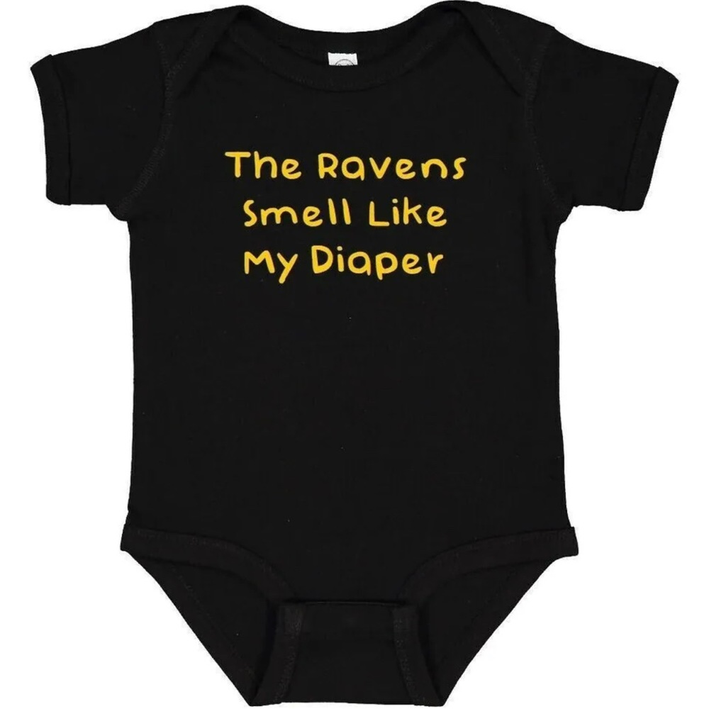 Pittsburgh Steelers Fan The Ravens Smell Like My Diaper Baby Bodysuit Creeper